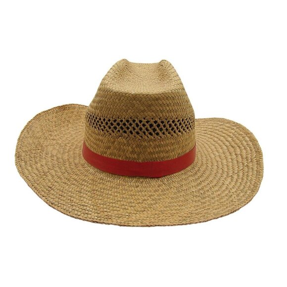 Amsco Logo Banded Straw Hat The Difference is You Fly Away Sun Beach Rockabilly - Picture 4 of 10
